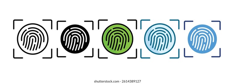 Biometric Scanner Icon Set Multiple Style Collection