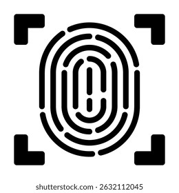 Biometric scanner icon solid style illustration