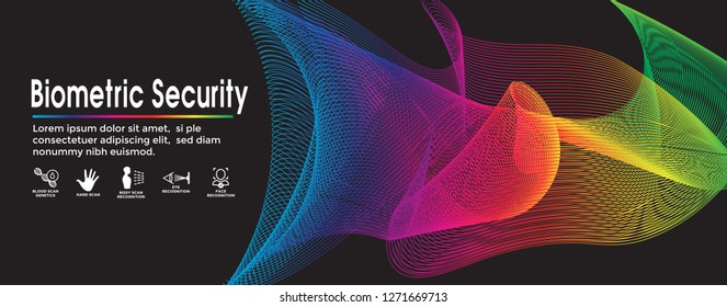 Biometric Scanning Web Banner - DNA, fingerprint, voice scan, tattoo barcode, etc