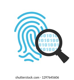 Biometric security control vector icon illustration isolated on white background