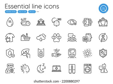 Biometric Security, Frying Pan And Moon Line Icons. Collection Of Rainy Weather, Metro, Vote Icons. Wind Energy, Security Agency, Waterproof Web Elements. Dog Paw, Washing Machine. Vector