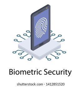 
Biometric Security Icon Design, Isometric Vector 
