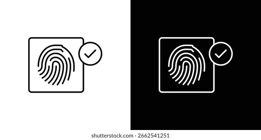 Biometric security icon design. Thin graphic elements vector illustration