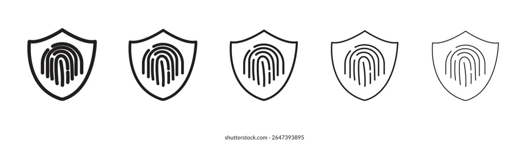 Biometric security icon flat illustration set logo