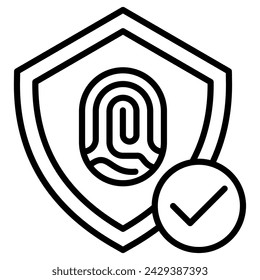 Biometric Security icon line vector illustration
