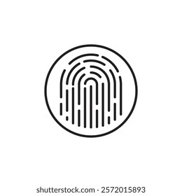 Biometric security icon in liner stroke style