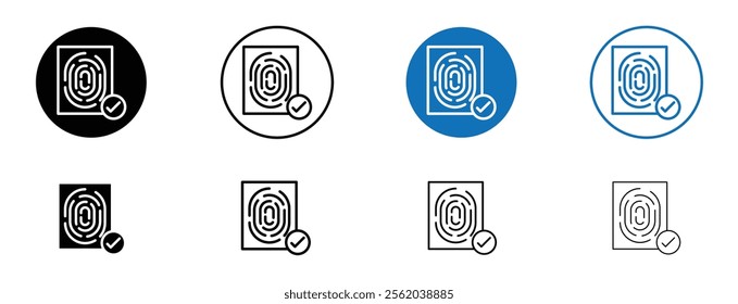 Biometric security icon set in black and blue colors