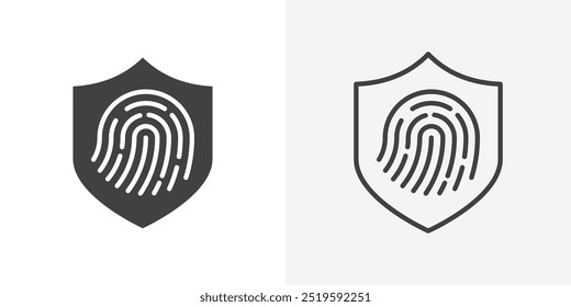 Biometric security icon. solid filled and stroke thin line style eps 10