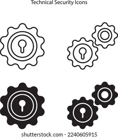 Biometrisches Sicherheitssymbol, technisches Sicherheitssymbol, Sicherheitsagentur, Web-Elemente.