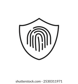 Icono de seguridad biométrica Arte de línea delgada aislado