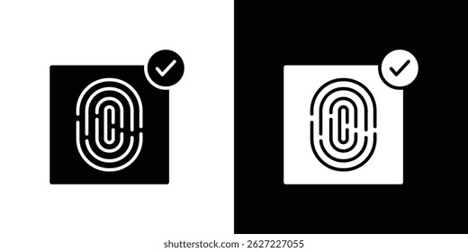 Biometric security icon vector, solid illustration, pictogram