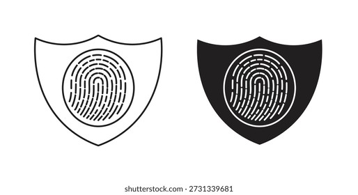 Biometric security icons. Outline icons vector collection. flat illustrations