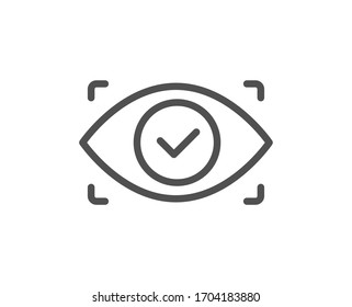 Icono de línea de análisis de seguridad biométrica. Signo de acceso ocular. Símbolo de protección privada. Elemento de diseño de calidad. Trazo editable. Icono de ojo biométrico de estilo lineal. Vector