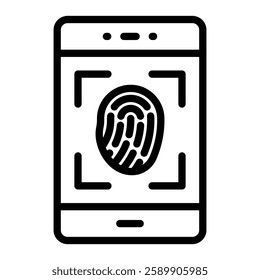 Biometric Security Vector Line Icon Design For Personal And Commercial Use