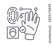 Biometric technology icon. Linear isolated illustration, thin line vector. Web design outline sign concept symbol with editable stroke on white background.