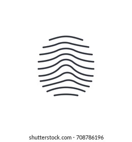 biometric thumbprint, finger scan, id secure thin line icon. Linear vector illustration. Pictogram isolated on white background