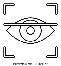 Verificación biométrica Icono de vector de ojos de estilo de línea que puede modificar o editar fácilmente
