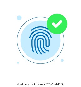 biometric verification, success scanning fingerprint concept illustration flat design vector eps10. modern graphic element for landing page, empty state ui, infographic, icon