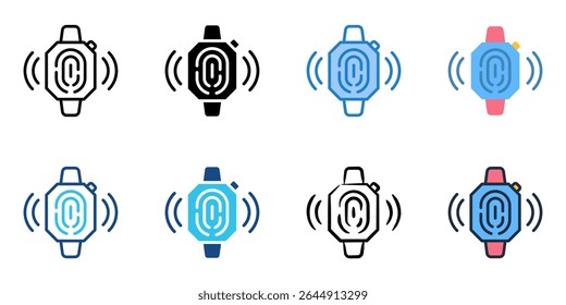 Biometric Wearables icon set multiple style collection 
