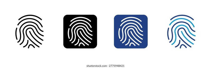 Biometric Web icon with multiple style collection