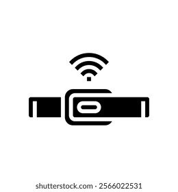 biometric wristband wearable glyph icon vector. biometric wristband wearable sign. isolated symbol illustration