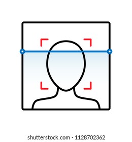 Biometrical identification. Facial recognition system concept. Vector illustration.