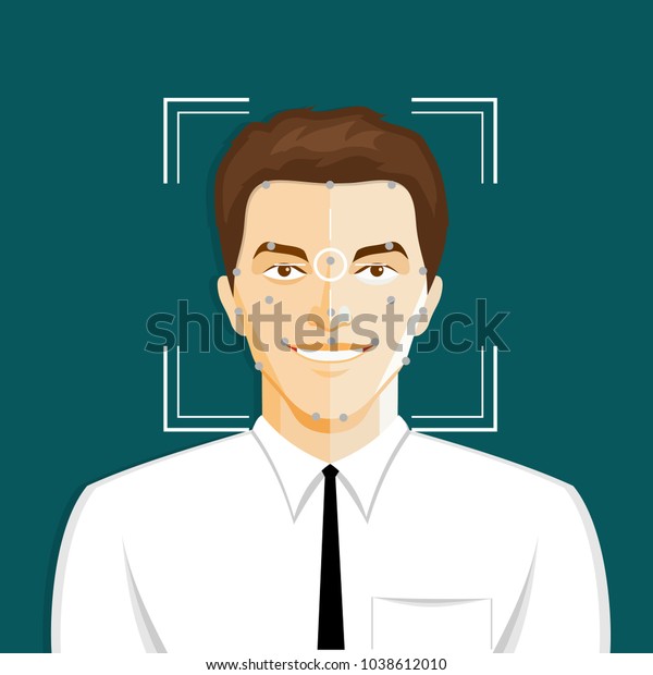 Biometrical Identification Facial Recognition System Concept Stock ...