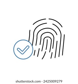 biometrics concept line icon. Simple element illustration. biometrics concept outline symbol design.