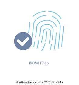 biometrics concept line icon. Simple element illustration. biometrics concept outline symbol design.