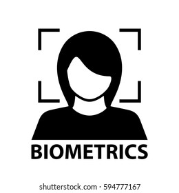 biometrics face recognition black symbol vector