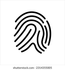 Biometrics fingerprint identity vector icon
