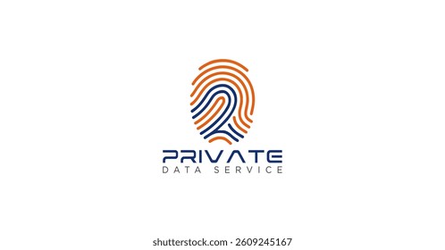 Biometrics fingerprint initial r logo