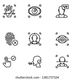  Biometrics Icon Pack Set Vector