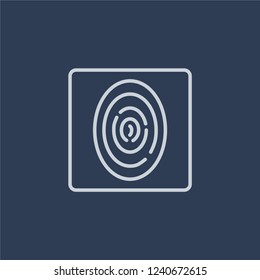 Biometrics icon. Trendy flat vector line Biometrics icon on dark blue background from Artificial Intelligence, Future Technology collection. 