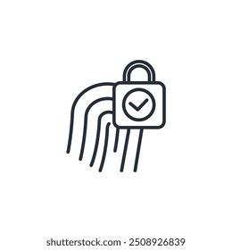 icono de bloqueo de biometría. Vector. Trazo editable. signo de estilo lineal para uso Diseño web, logotipo. Ilustración de símbolo.