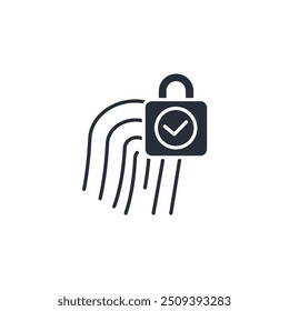 biometrics lock icon. vector.Editable stroke.linear style sign for use web design,logo.Symbol illustration.