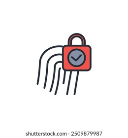 icono de bloqueo de biometría. Vector. Trazo editable. signo de estilo lineal para uso Diseño web, logotipo. Ilustración de símbolo.
