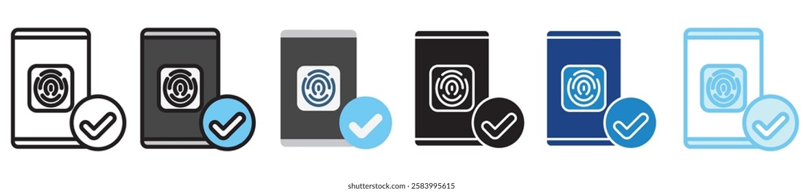 Biometrics multi-style icon, outline, flat, glyph, dual tone, line color. use for UI, UX, app and web development, digital or print. for digital industry, education, technology.