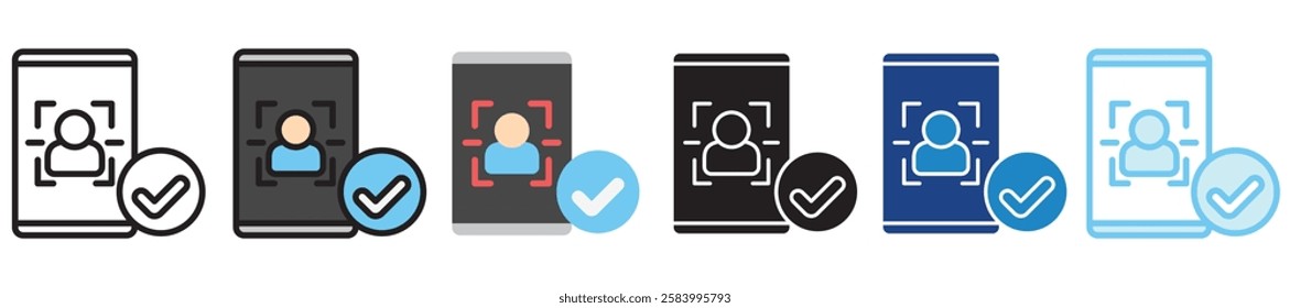 Biometrics multi-style icon, outline, flat, glyph, dual tone, line color. use for UI, UX, app and web development, digital or print. for digital industry, education, technology.