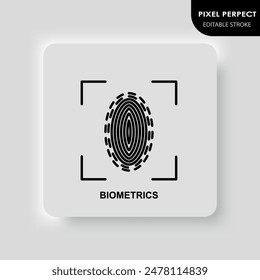 Biometrics. Thin line icon. Pixel perfect, editable stroke. Vector illustration