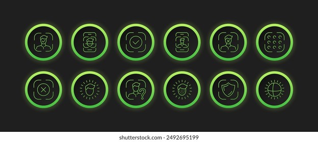 Biometry set icons. Flat style. Vector icons.