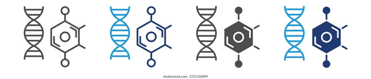 biomolekulares Symbolblatt mit mehreren Stilen
