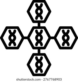Biomolecular Interactions Line Icon and Vector
