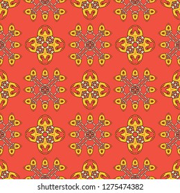 Biomorphic seamless pattern, abstract colorful background, texture.