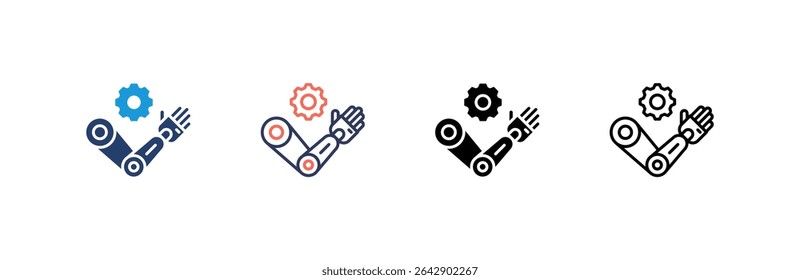 Bionic Arm Icon set multiple style collection