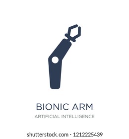 Bionic arm icon. Trendy flat vector Bionic arm icon on white background from Artificial Intelligence, Future Technology collection, vector illustration can be use for web and mobile, eps10