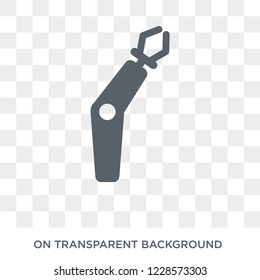 Bionic arm icon. Trendy flat vector Bionic arm icon on transparent background from Artificial Intelligence, Future Technology collection. 