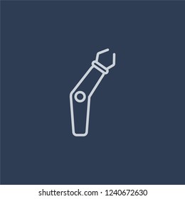 Bionic arm icon. Trendy flat vector line Bionic arm icon on dark blue background from Artificial Intelligence, Future Technology collection. 