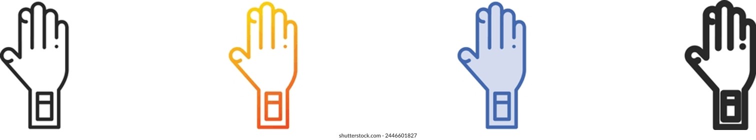 bionic arm icon.Thin Linear, Gradient, Blue Stroke and bold Style Design Isolated On White Background