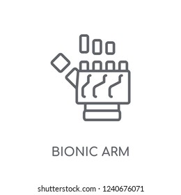 Bionic arm linear icon. Modern outline Bionic arm logo concept on white background from Artificial Intellegence and Future Technology collection.
